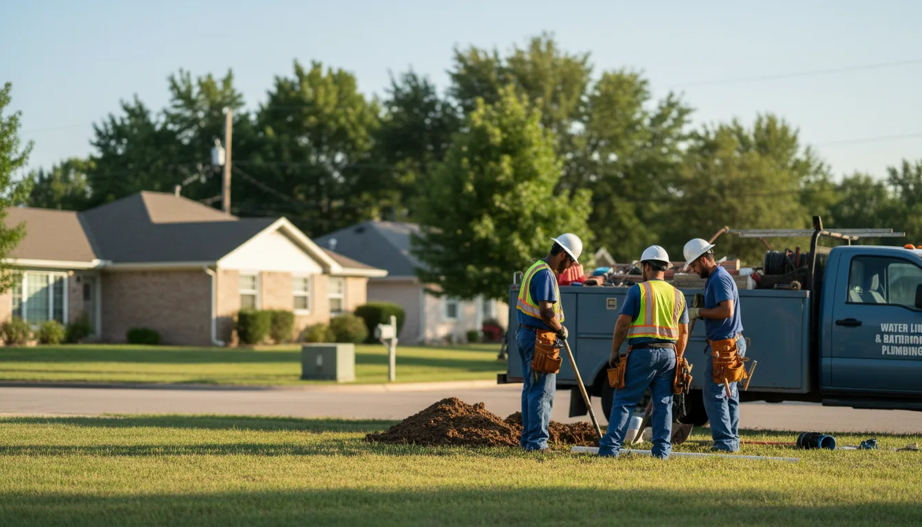 Residential water line and bathroom plumbing service in Amelia, OH